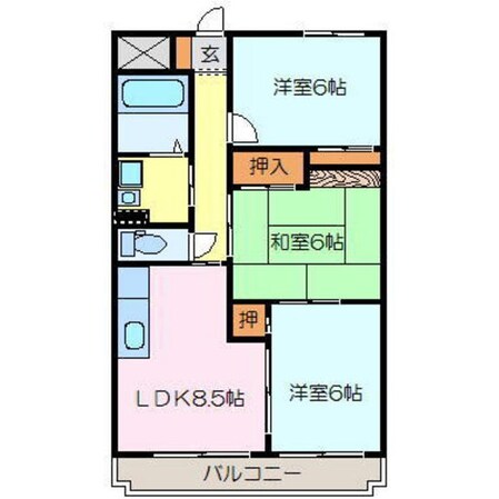 スカイマンション幾久富の物件間取画像